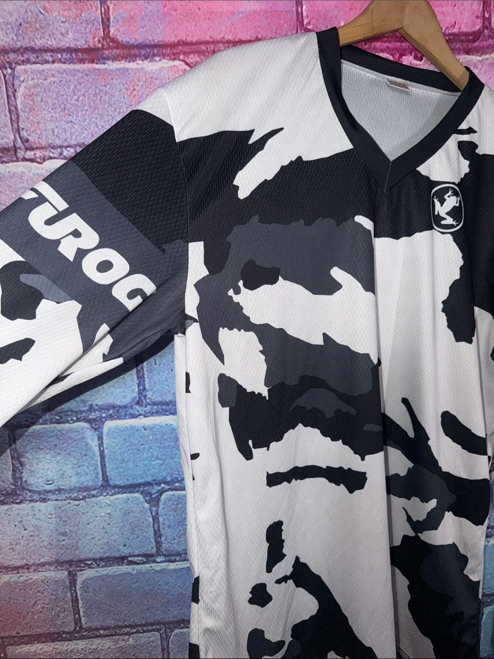 Furoc Motocross Jersey Men’s Large Black White MX Dirt Bike Racing Shirt
